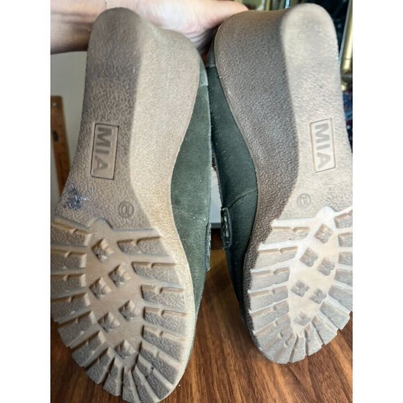 Mia Suede Wedge 10 Green Slip On Platform Boho Tassel Retro Hippie Indie Y2K 80s - Picture 5 of 14